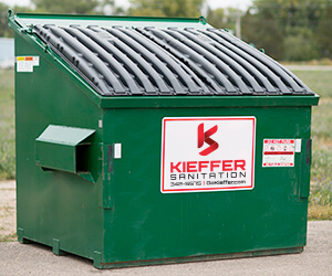Image of 4-yard slope commercial garbage bin.