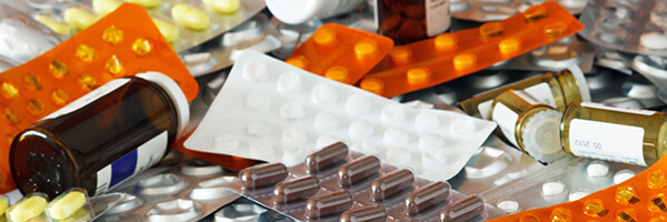 Photo of several unused medications.